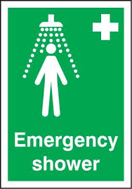 Señal de primeros auxilios Plástico Verde/blanco, texto: Emergency Shower,  Inglés Señal | RS Components