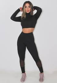 Conjunto Fitness Cropped Manga Longa Calça Legging REF: LX115 - Racy Modas