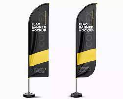 Download Flag Banner Convex Psd Mock Up Free Psd Templates Banner Mockup Flag Banner Outdoor Vinyl Banners