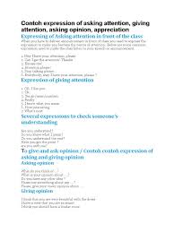 Check spelling or type a new query. Contoh Expression Of Asking Attention Giving