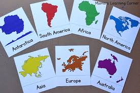 This lesson on the 7 continents for kids is awesome! Learn The Continents Free Printable Continents Activities Geography For Kids Montessori Geography