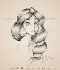 Then draw a part of the hair. Jasmine Portrait Bnw By Moonchildinthesky On Deviantart Princess Drawings Disney Princess Drawings Disney Fan Art