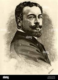 Victor Maurel who created roles in Verdi's 'Otello' as Iago and title role  of 'Falstaff'. French baritone 1848-1923. Verdi, Italian composer  (1813-1901 Stock Photo