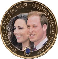 2011 TDC ONE Crown Proof Coin William Catherine Engagement Gold Plated  £12.15
