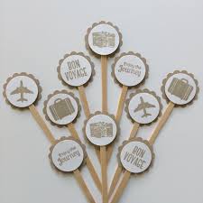 A wide variety of bon voyage options are available to you, such as material. Destination Wedding Mini Cupcake Toppers Party Picks Set Of 24 Bon Voyage Airplane Suitcase J Bon Voyage Party Bon Voyage Birthday Party Decorations Diy