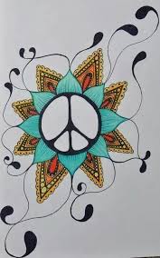 Pretty Peace Flower Prints Art Peace Art Hippie Art