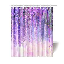 Updating a master bath or powder room? Mypop Wisteria Flowers Tree Home Decor Purple Violet Floral Polyester Fabric Shower Curtain Bathroom Sets With Hooks 60 X 72 Inches Walmart Com Walmart Com