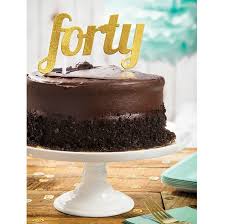 Eine ganz besondere geburtstagsüberraschung sind unsere köstlichen geburtstagstorten die wir mit ihrem persönlichen gruß beschriften. Bakeria Forty Torten Topper Gold Kuchen Topper 40 Geburtstag