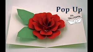 A handmade 3d pop up greeting card can put a smile on your recipient's face. Pop Up Karte Rose Basteln Mit Papier Muttertagsgeschenke Basteln Diy Youtube