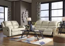 Save big on reclining living room sets at american freight. Rackingburg Cream 2 Piece Leather Reclining Living Room Set