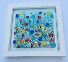 Fused Glass Fused Glass Art Fused Glass Wall Art Contemporary Art Home Decor Framed Wall Art Cornish Fused Glass Fused Glass Wall Art Glass Art Fused Glass Art