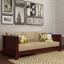 The Beautiful Agnes 3 Seater Wooden Sofa Is Spacious And Classic In Shape Its High Back Makes It Noticeable Wooden Sofa Sofa Set Designs Wooden Sofa Designs