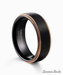 Rose Gold Black Wedding Band Mens Wedding Band Rose Gold Ring Mens Wedding Band Black Mens Band Trouwen