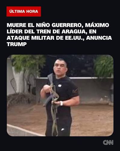 Uno de los principales líderes del Tren de #Aragua murió en un ataque militar estadounidense, dijo este viernes el presidente Donald Trump. Héctor Rusthenford Guerrero Flores, conocido como Niño Guerrero, murió en “
