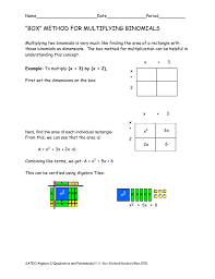 Factoring polynomials worksheets with answers and operations adding, subtracting, dividing, multiplying polynomials worksheets. Box Method For Multiplying Binomials