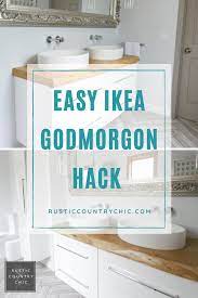 Bathrooms are usually on the small side so anything to add a little extra space works great! Ikea Bathroom Hack Rustic Country Chic Ikea Godmorgon Bathroom Hacks Ikea Hack Bathroom