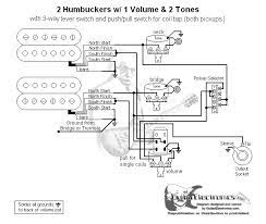 ~ 1 humbucker, 1 volume, 1 tone, series parallel. 2 Humbuckers 3 Way Lever Switch 1 Volume 2 Tones Coil Tap Switch Electronic Parts Coil