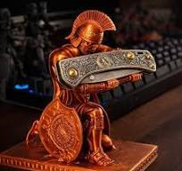 3D Printed Spartan Warrior Pen Holder: Antique Bronze Desk ...