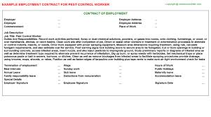Pest Control Worker Employment Contract