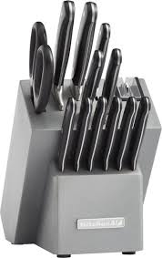 Kitchenaid Kkftr14sl Classic 14 Piece Knife Set Silver Kkftr14sl Best Buy