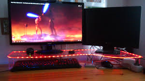 This desk is the best of all the desks.: Monitor Tisch Mit Led Beleuchtung Und Ambient Light Projektvorstellungen Fablab Lubeck Community