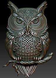 3d Model Celtic Owl Relief Printing Turbosquid 1414743 Celtic Owl Celtic Owl Tattoo Owls Drawing