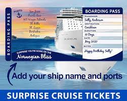 Surprise Cruise Boarding Pass Cruise Tickets Template Editable Cruise Ticket Printable Cruise Ticket Add Ship Name Ports Cruise Tickets Ticket Template Ticket Design Template
