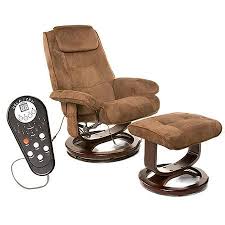 Relaxzen Reclining Massage Chair And Ottoman Brown Microseude Walmart Com Chair And Ottoman Massage Chair Chair