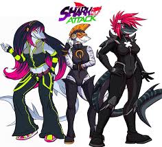 Mayhem Malice And Fracus Shark Attack Furry Art Shark Shark Attack