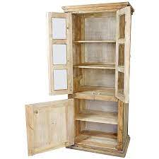Solid wood rustic glass door large storage cabinet. Tall Rustic Wood Vitrina Cabinet With Glass Doors