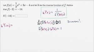 Derivatives Of Inverse Functions From Equation Video