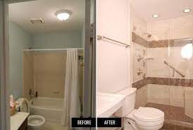 Homeadvisor's small bathroom cost guide provides average remodel & renovation prices for power rooms or small bathrooms with showers. Bathroom Remodel Ideas Before And After Removing Bathtub Small Bathroom Makeover Master Bathroom Remodel Shower Small Shower Remodel