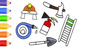 Coloring pages for kids of all ages. How To Draw Firefighter Tool Coloring Pages For Kids Art Colour For Children Learn Color Drawing Youtube