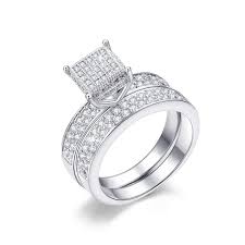 Difines Redbarry Fashion Cz Diamond Wedding Band 18k White Gold Plated Women S Engagement R Diamond Wedding Bands Engagement Rings Bridal Sets Engagement Rings