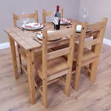 H4home Corona Rustic Dining Table Set And 4 Chairs Solid Mexican Pine H4home Furnitures Compact Dining Table Rustic Dining Table Set Dining Table