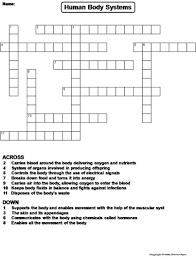 A skeletal crossword puzzle covering bones,function, and importanance of the skeletal system. Human Body Systems Crossword Puzzle Teaching Resources