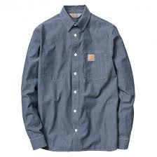 Carhartt State Shirt Chemise Blue Penny Rinsed Play Skateshop France Sweat Capuche Sweat Shirt Blouson