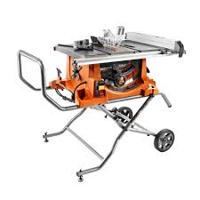 Ridgid 15 Amp 10 In Heavy Duty Portable Table Saw With Stand R4513 The Home Depot Portable Table Saw Best Table Saw Used Woodworking Tools