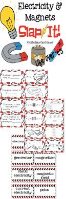Electricity And Magnets Vocabulary Review Snap It Card Game Elementary Science Science Electricity Homeschool Science