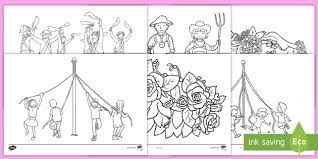 Happy may day coloring pages free draw to color. May Day Coloring Pages Teacher Made