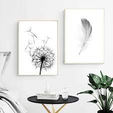 When people hear the word canvas, they usually picture a fancy canvas prints are our most popular wall art product, but increasingly customers are looking at other options we scour the world of photo printing to select the finest papers, inks, and. Delightful Minimalist Dandelion Feather Black White Fine Art Canvas Prints Feather Wall Art Wall Art Canvas Painting Canvas Art Wall Decor