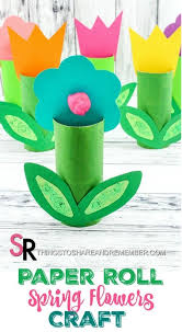 Using a writing utensil trace your little toilet paper roll crafts. Paper Roll Spring Flowers Craft