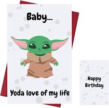 Buy Funny Baby Yoda Birthday Card Baby Yoda Anniversary Card Star Wars Happy Birthday Card Star Wars Birthday Card With Enveloppe Online In Vietnam B085vpxkj3