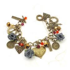 A bracelet is an article of jewellery that is worn around the wrist. Steampunk Heart Charm Bracelet Kit With Swarovski The Bead Shop