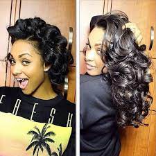 Pin curls were a hair styling staple of the 1940s and 1950s, and there is no better way to create the look than to mimic the technique they used back then. Celrelaxedhair On Instagram Pin Curls Create Beautiful Curls Have You Tried This Technique Before Relaxe Hair Looks Natural Hair Styles Long Hair Styles