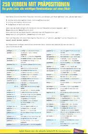 250 Verben Mit Prapositionen Documents Grammaire Allemande Mots En Allemand Apprendre L Allemand