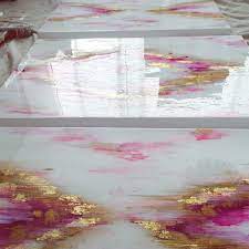Acrylic Gold Leaf And Pigment Resin Finish Leaf Art Abstract Abstract Art Painting Modern Art Abstract Abstract