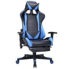 Owln Executive Racing Chair Pu Leather Swivel With Lumbar Support And Head Support Cushion For Home Gaming Computer An Racing Chair Gaming Chair Lumbar Support
