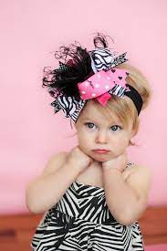 Boutique Zebra Doll Rock Over The Top Hair Bow On A Headband Etsy Baby Bows Girl Hair Bows Baby Hair Bows