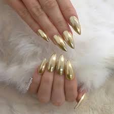 Instagram Photo By Chaun P Jul 4 2016 At 4 43pm Utc Gold Nails Gold Stiletto Nails Chrome Nails